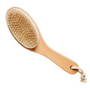 100% Natural Boar Bristle Body Brush With Contoured Wooden Handle