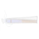 10x fan in white silk fabric + bamboo with gift bag in muslin for wedding p