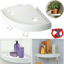 Bathroom Triangular Shower Shelf Corner Bath Storage Holder Organizer Rack White