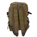 male Retro Leisure tourism canvas backpack Khaki P4Y6
