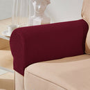 2Pc Stretch Jacquard Sofa Couch Armrest Cover Armchair Arm Slipcovers Red