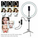 LED Ring Light Lamp Selfie Camera Phone Studio Tripod Stand Video Dimmable bs