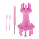 Double Head pink color Peg Weaving Knitting Machine Wool Yarn Crafts Braiding