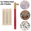 Embroidery Tambour Crochet Hooks Knitting Tool with 3 Needles French Croc_f`US