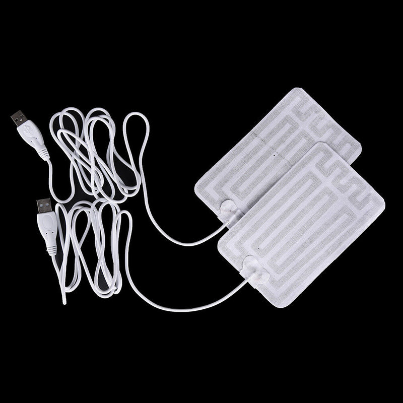 1pair 5V winter warm gloves usb  heated pads hand warmer 8*13cm pads B Bj
