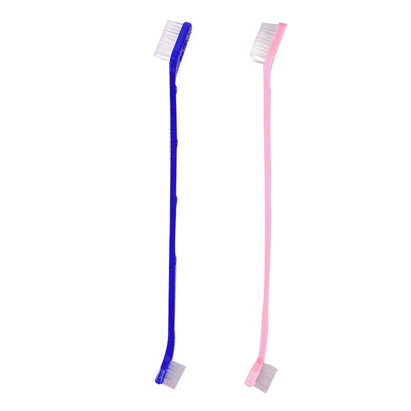 2pcs Dog dual-end toothbrush pet oral dental 2 sided brush helps reduce pla MO