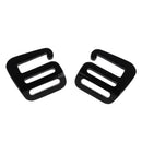 2 Pcs 1 in G Hook Outdoor Webbing Buckle for Backpack Strap 25mm Black