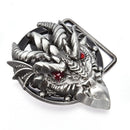 Men's belt buckle 7.3cm dragon head black pattern bronze metal pin buckles M&E