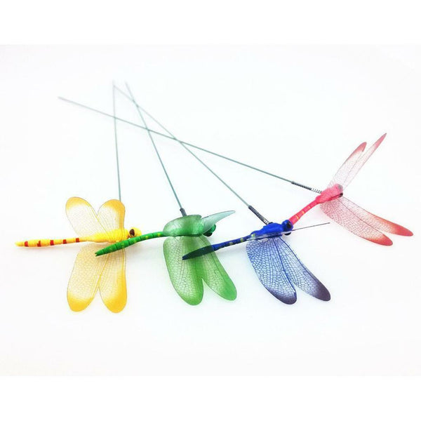 50pcs Beautiful Red Dragonfly Stakes Garden Potted Plant Flower Pot Decor
