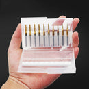 10x 0.6-1.5mm PCB Titanium Plating Drill Bit Set Engraving Cutter CNC End Mill