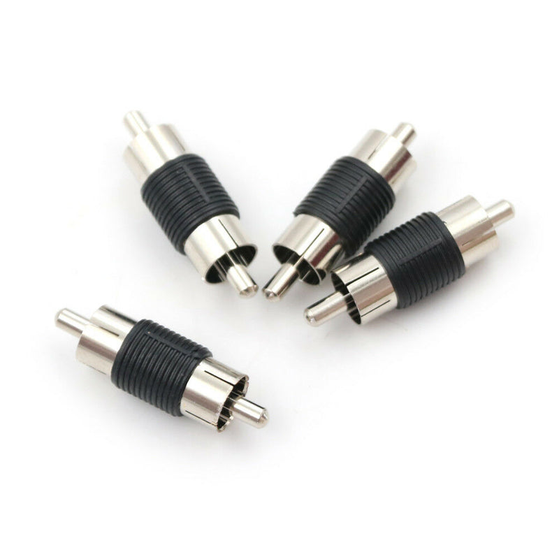 4pcs Straight AV RCA Male to Male Audio Video Connector Couplers Adapter B ES