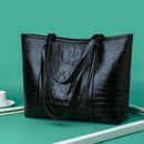 Retro Crocodile Leather Women Handbag Large Capacity Shoulder Shopping Bag