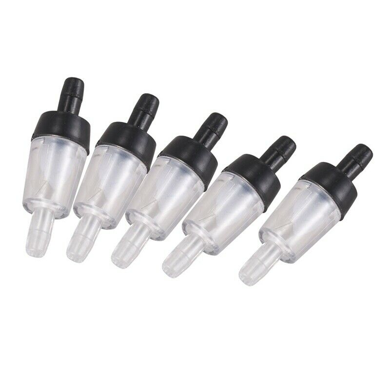 5-Piece Plastic One Way Aquarium Fish Tank Air Check Valves, Clear/Black F6R2