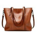 Women Leather Shoulder Crossbody Bag Large Capacity Handbag (Light Brown) A