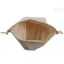 Women Girls Solid White Drawstring Beam Port Shopping Bag (19cmx24cm)