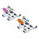 50pcs wooden button cute cow pattern scrapbook craft buttons garment accessoryOZ