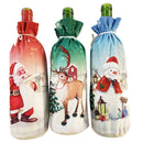 3Pcs Christmas Wine Bottle Dress Wine Bottle Cover Wine Coat Old Man Snowma
