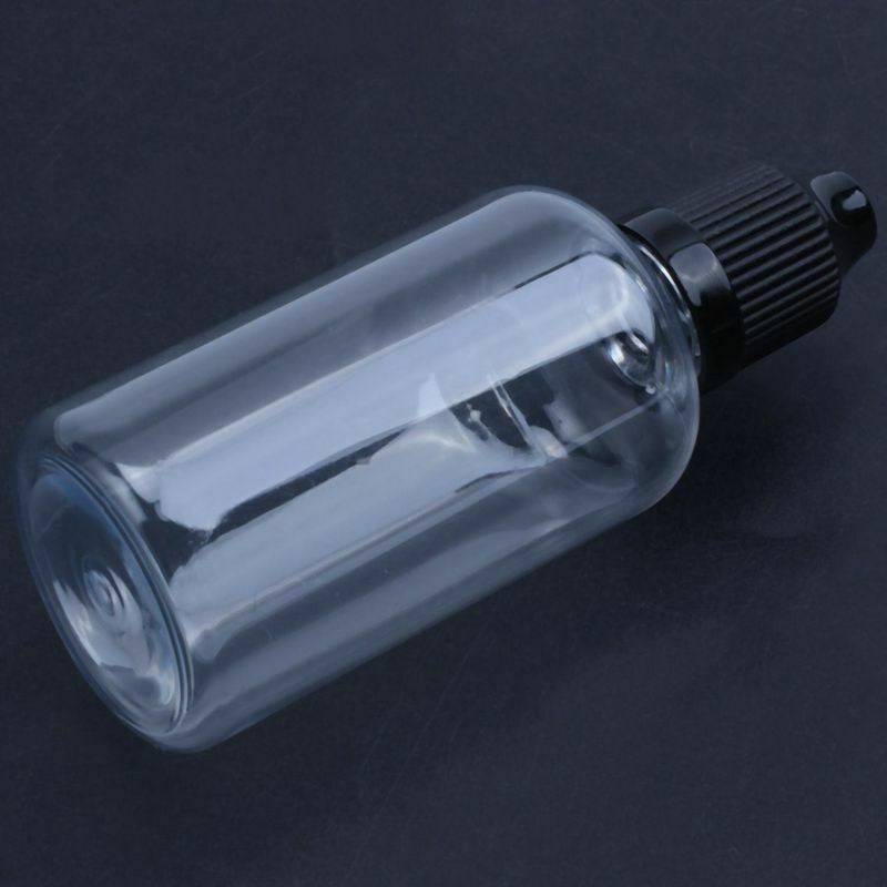 10 Pcs 50ML Empty Dropper Bottles Liquid Needle Tip Cap PET Black I7P2