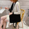 Women Plush Messenger Bag Big Capacity Fluffy Shoulder Handbags (Black)