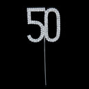 Number 50 Crystal Rhinestone Cake Topper for 50th Anniversary Birthday Party
