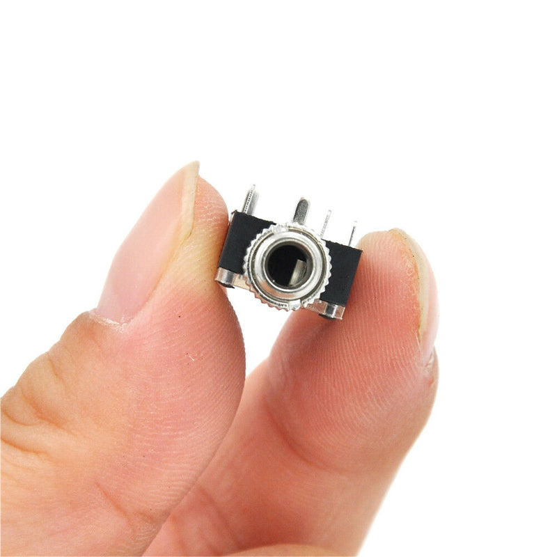 10Pcs 3.5mm Headphones Stereo Audio Socket Jack With nut 5 Pin PCB GVsp