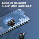 2Pc B5  Fingerprint Touch Bluetooth HiFi Stereo Wireless Headphones Black