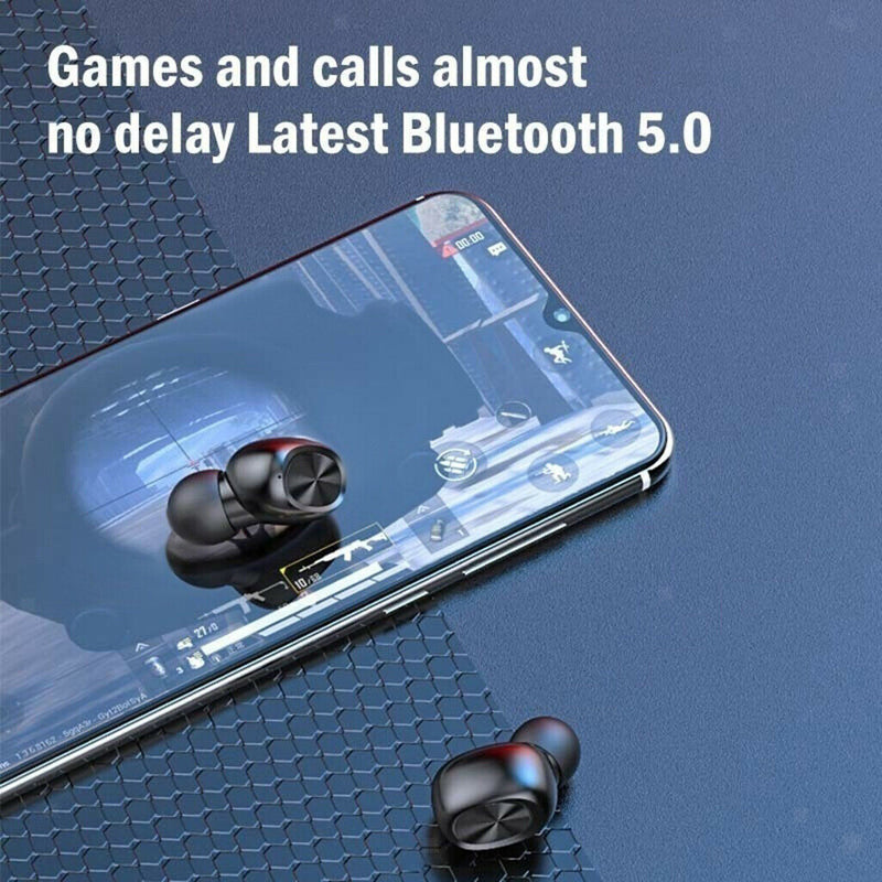 2Pc B5  Fingerprint Touch Bluetooth HiFi Stereo Wireless Headphones Black