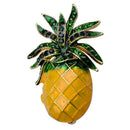 Tropical Pineapple Lapel Pin Fruit Shape Rhinestone Enamel Color Collar Pin