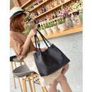Women Handbags Purse Shoulder Bags Casual Tassel Tote 4Pcs Bags(Black) J1A6