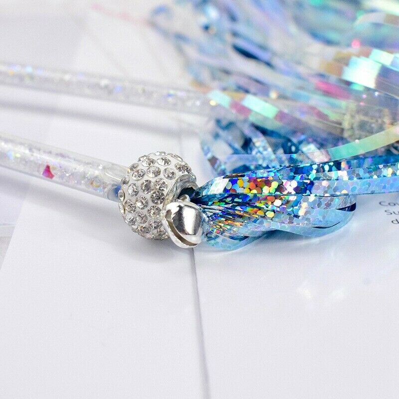 Fashion Fairy Funny Cat Sticks Fringed Diamond Ring Paper Bells Long Rod Fu Y8T7