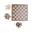 Premium Folding Wood Chess Set Built in Storage & Round Extra Pieces -
