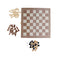 Premium Folding Wood Chess Set Built in Storage & Round Extra Pieces -