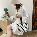 Fashion Women Polka Dots Handbag Casual Large Capacity Shopping Travel Tote Bag