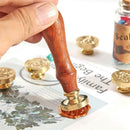 DIY Wax Seal Stamp Rose Pattern Fire Painting for Stamping Envelope (C) A