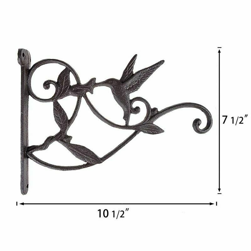 Hanging Plant Hook Hummingbird Cast Iron Decorative Flower Basket Wall HangiB8F1