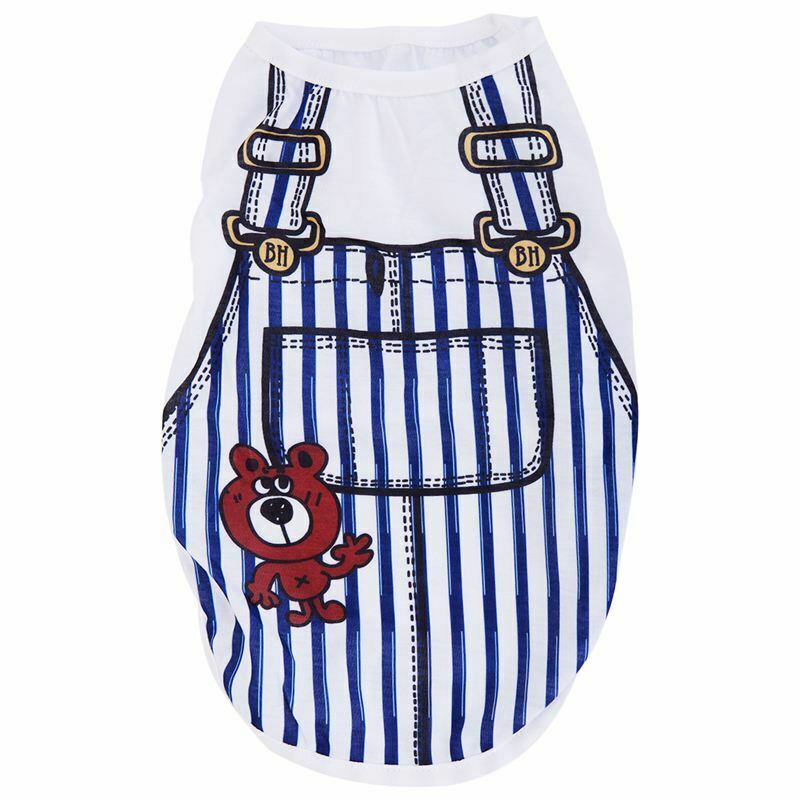 Puppy Dog Costume T-shirt Summer Round Neck Tops Tee Playsuit Dog Clothes A