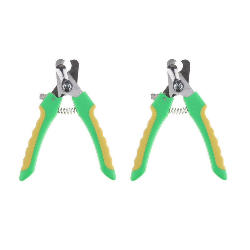 2PCS Pet Dog Cat Alloy Nail Clipper Trimmer for Small Animals Green L