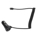 Micro USB Car Fast Charger Adapter with Coiled  Cable & Dual Ports