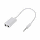 3.5mm Male AUX Jack Splits Dual Female Headphone Audio Adapter Car Cable