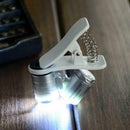 Portable 60X Mobile Phone Camera LED UV Clip Magnifier Microscope Micro Lens