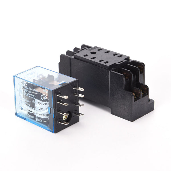 24V DC  Coil Power Relay MY2NJ HH52P-L 8ns 2P2T DPDT With Socket BaseUS LJ