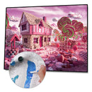 Painting By Numbers Kit DIY Candy House Hand Painted Canvas Oil Art Picture A