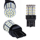 2X T20 W21W 7443 7440 LED 64-SMD 1206 Tail Stop Brake Light Bulb Lamp White ME