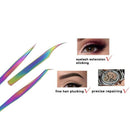 Colorful Professional Tip Tweezer Eyelash Tweezers Set with Gift Wrap for P