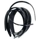 10pcs 10mm/0.4" Black Plastic Plain Flexible Alice Hair Bands Headbands