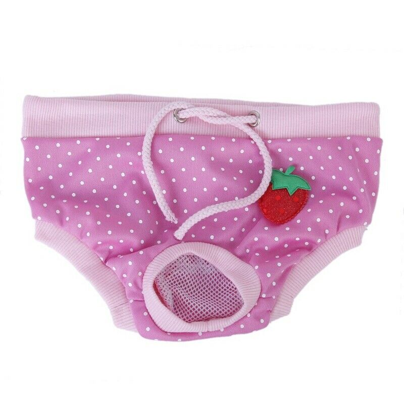 Female Pet Dog Hygienic Sanitary Diaper Pant Brief for Small Dog Pink with  A4Z9