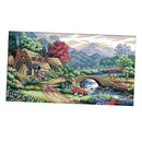 DIY Stamped Cross Stitch Kit Pre-printed Farm Scene Pattern Christmas Gift 14CT