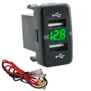 Car Charger Socket Dual Usb Port Charging Volt Display Adapter Fit for Toyo P2X3