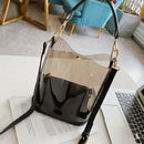Fashion 2Pcs Transparent Pvc Ladies Shoulder Bag Summer Beach Large Handbag