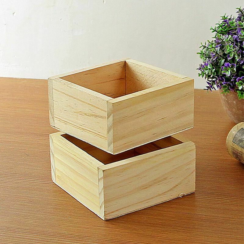 Plants Flower Pot Wooden Container General Storage Box Decoration Planter D